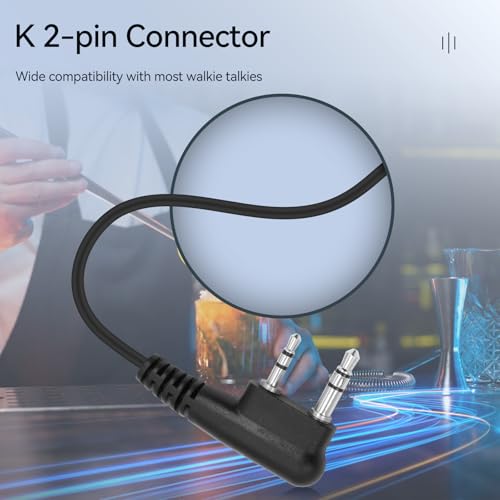 Retevis AI Active Noise Cancellation Walkie Talkie Earpiece, Rechargeable | for RT22/RT21/RT68/H777, Compatible with Pxton, Baofeng, Kenwood Walkie Talkie, Two Way Radio Earpiece, Nightclub(1 Pack) - style: Noise Reduction and 50mAh battery