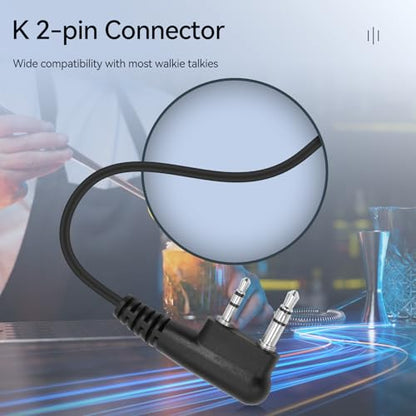 Retevis AI Active Noise Cancellation Walkie Talkie Earpiece, Rechargeable | for RT22/RT21/RT68/H777, Compatible with Pxton, Baofeng, Kenwood Walkie Talkie, Two Way Radio Earpiece, Nightclub(1 Pack) - style: Noise Reduction and 50mAh battery