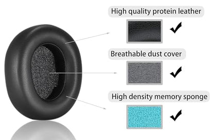 Replacement Ear Pads are Compatible with SteelSeries Arctis Nova Pro Wireless Headphones. They are Made of Soft Protein Leather and Memory Foam. They are Replacement Ear Pads (Black)