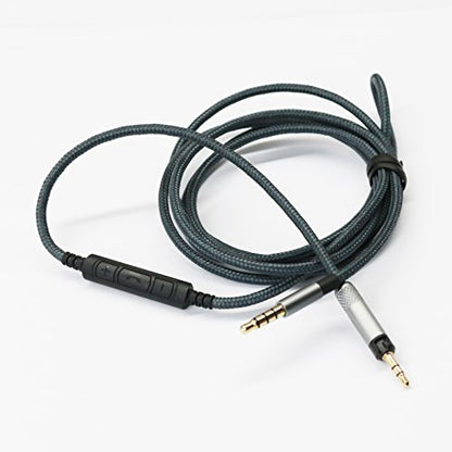 NewFantasia 3.5mm to 2.5mm Male Audio Cable Compatible with Audio Technica ATH-M50x(2.5mm Port), ATH-M40x, ATH-M70x, ATH-M60X Headphone, Remote Volume Mic Compatible with Samsung Galaxy Android Phone