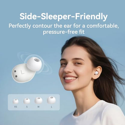 1MORE Noise Cancelling Earbuds for Sleep, Mini Sleep Headphones | Comfortable Noise Blocking Sleep Earbuds for Side Sleepers, Built-in White Noise, 5 Auto-Off Timers,for Night