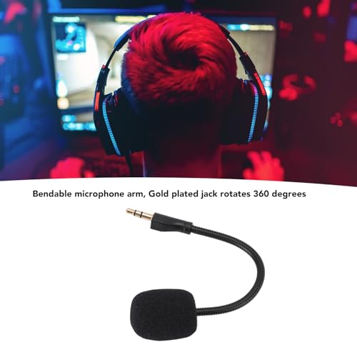 XUMIUZIY Mic Replacement - 3.5mm Detachable Game Microphone Boom for G PRO/PRO X Wire Less Gaming Headsets, Noise Cancelling Gaming Microphone with Foam Cover