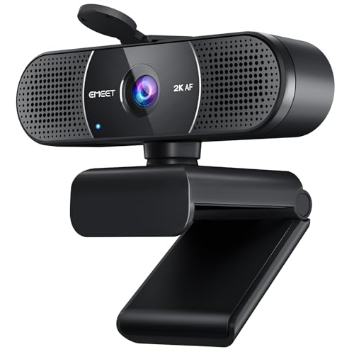 EMEET C960 2K Webcam with Microphone, PDAF, 2 Omnidirectional Mics | Streaming Camera with Privacy Cover, Plug&Play USB Webcam for Calls/Conference, Zoom/Skype/YouTube, Laptop/Desktop - style: 2K