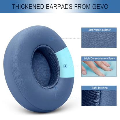GEVO Ear Pads Replacement for Beats Solo 4 Wireless On-Ear Headphones, Earpads Ear Cushions for Solo 4 with Soft Protein Leather, Stronger Adhesive Backing (Slate Blue) - color: Slate Blue