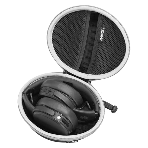 Hard Travel Carrying Case Compatible with Skullcandy Crusher Over-Ear Headphones. (Case Only, Not Include The Device) (Black(Gray Zipper)) - color: Black(Gray Zipper)