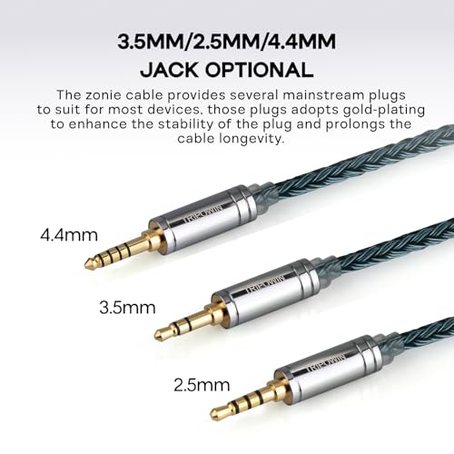 Linsoul Tripowin Zonie 16 Core SilverPlated IEM Cable, Recessed 2pin, 3.5mm - color: Moss