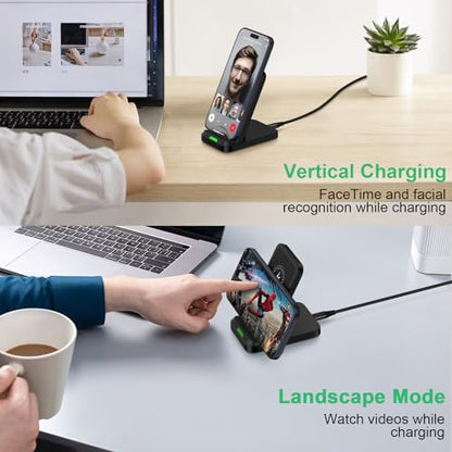Pixel 10a 10 Pro XL 10 ProFold, Wireless Charger for Google Pixel 10a/10/10 Pro / 10 ProXL / 9a/ 9/9Pro/ 9ProXL/ 9Pro Fold/ 8a/ 8/ 8Pro/ 7/ 7Pro/ 6/ 6Pro,Wireless Charging Station Charger Stand Dock