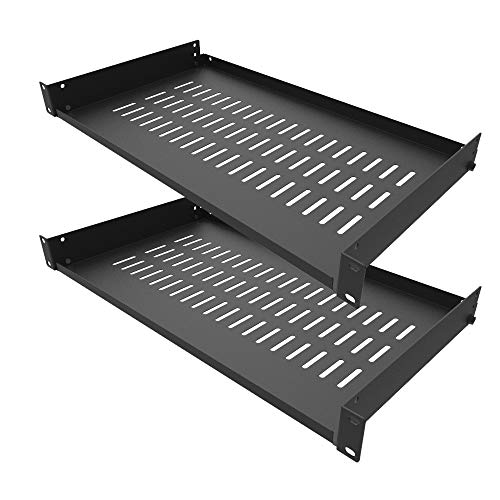 2 Pack 1U Vented Cantilever Server Rack Shelf 10" Depth | Disassembled Universal Rack Mount Trayfor 19-inch Network Cabinet or Equipment Rack (10V2PC) - size: 10V2PC
