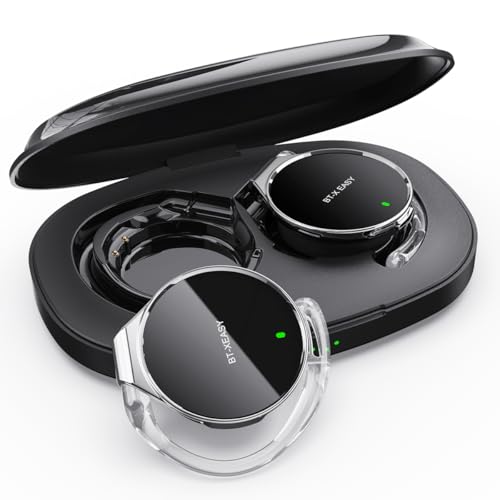 Micool On Ear Bluetooth Headphones, Open-Ear Headphones Wireless with 4-Mic ENC for Crystal Clear Calls, 52H Total Battery, Dual Device, Sport Clip On Headset for Running & Travel (Pure Black) - color: Pure Black