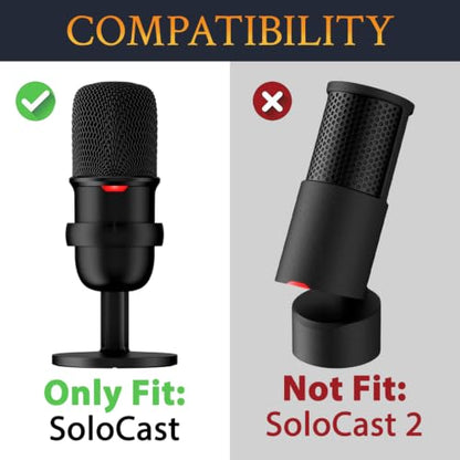 SOULWIT 2Pcs Pop Filter for HyperX SoloCast - Black