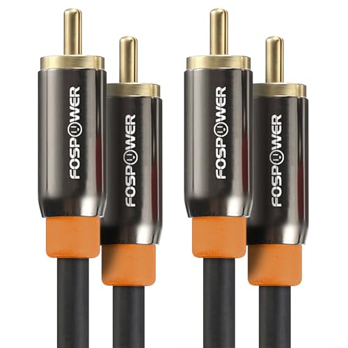 FosPower Digital Audio Coaxial Cable [24K Gold Plated Connectors] Premium S/PDIF RCA Male to RCA Male for Home Theater, HDTV, Subwoofer, Hi-Fi Systems - 6ft/2Pack - size: 6Feet-2Pack