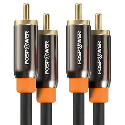 FosPower Digital Audio Coaxial Cable [24K Gold Plated Connectors] Premium S/PDIF RCA Male to RCA Male for Home Theater, HDTV, Subwoofer, Hi-Fi Systems - 6ft/2Pack - size: 6Feet-2Pack