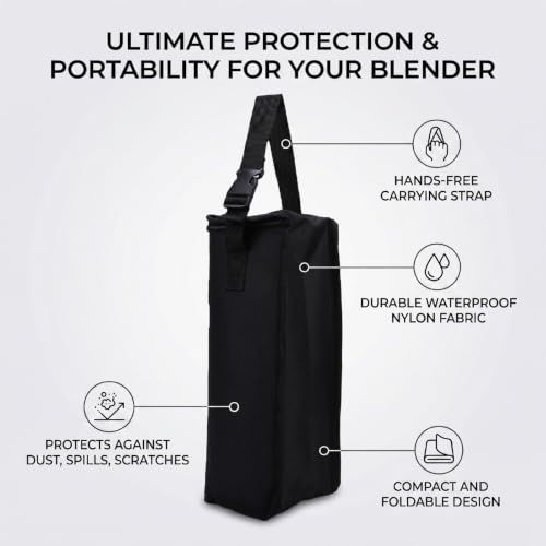 Portable Blender Storage Bag Black Folding Lightweight Small Blender Carrying Bag With Carrying Strap