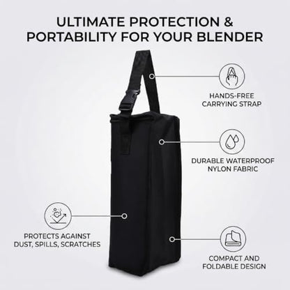 Portable Blender Storage Bag Black Folding Lightweight Small Blender Carrying Bag With Carrying Strap