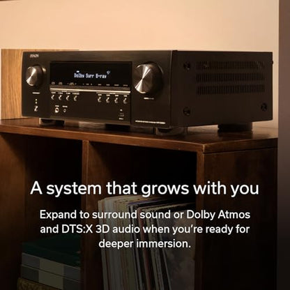 Denon AVR-S980H 7.2-Channel Receiver, Bluetooth, Wi-Fi & HEOS | HEOS Multi-Room Streaming, Dolby Atmos & DTS:X, 90WPC, 8K/60Hz & 4K/120Hz Video Support, HDMI eARC, Amplifier for Home Audio - style: AVR-S980H
