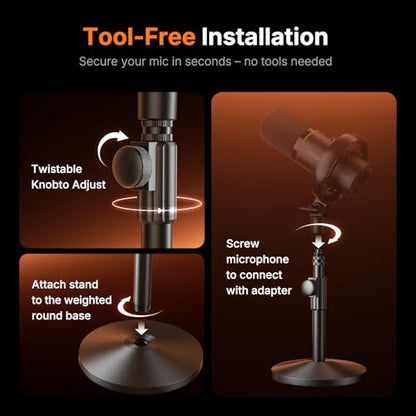 MAONO Desktop Mic Stand for PD200W/PD200X Microphone – Height Adjustable
