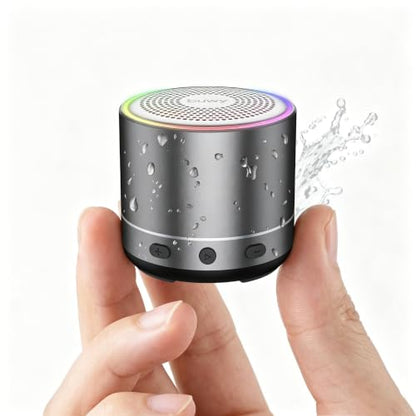 Mini Bluetooth Speaker, 2026 Ultra-Light Mini Bluetooth Speaker, IP7 Waterproof Brief Design, Small Shower Travel Speaker for Outdoor, 8H Playtime, Perfect for Backpacking, Bike, Beach & Gift Gray - color: Gray