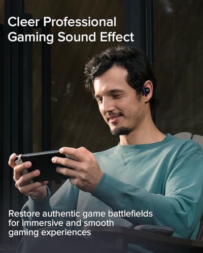 Cleer ARC II Gaming Earbuds - True Wireless Open Ear Headphones, Ultra-Low Latency, Snapdragon Sound, Bluetooth 5.3, USB-C Dongle, 35Hr Battery, Compatible with PS4, PS5, PC, Switch, Black