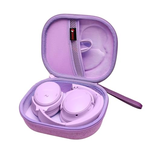 XANAD Hard Case for Bose QuietComfort, QC Ultra, QC 45, QC 35, QC45 SE, QC SE or Skullcandy Crusher Evo, Hesh ANC, Hesh Evo, Crusher ANC 2, Crusher, Riff 2 Noise Headphones（Outer Purple+Inner Purple） - color: Outer Purple+Inner Purple