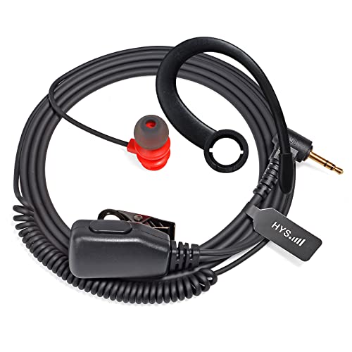 HYS 2-Way Radio Headset, G Shape Earphone with PTT&Mic for 2.5mm Talkabout | Walkie Talkie Earpiece with Mic for Motorola Talkabout T200 T400 T402 T600 T800 T260TP MH230R MR350R FRS/GMRS Radios - size: 2PCS