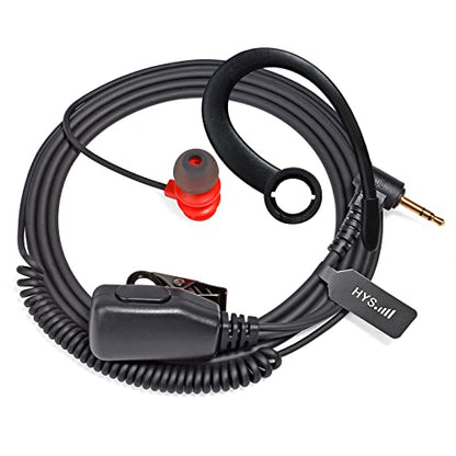 HYS 2-Way Radio Headset, G Shape Earphone with PTT&Mic for 2.5mm Talkabout | Walkie Talkie Earpiece with Mic for Motorola Talkabout T200 T400 T402 T600 T800 T260TP MH230R MR350R FRS/GMRS Radios - size: 2PCS