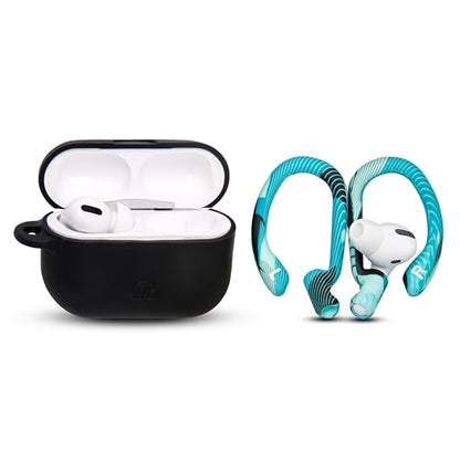 WC HookZ - Patented Upgraded Over Ear Hooks for AirPods Pro 1, 2 & AirPods 1, 2 & 3- Two Size Pairs Included in Package, Unique Left & Right Hook, Made by Wicked Cushions | Cyan Prism - color: Cyan Prism