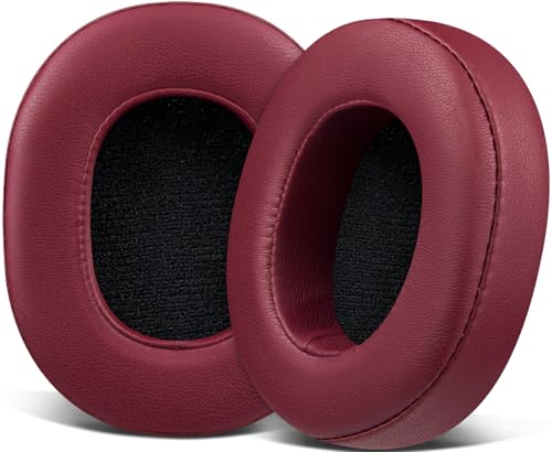 SOULWIT Replacement Earpads for Skullcandy Hesh 3/ANC/Evo & Crusher Wireless/540/ANC/Evo & Venue ANC Over-Ear Headphones, Ear Pads Cushions with Protein Leather, Noise Isolation Foam - Burgundy - color: Burgundy