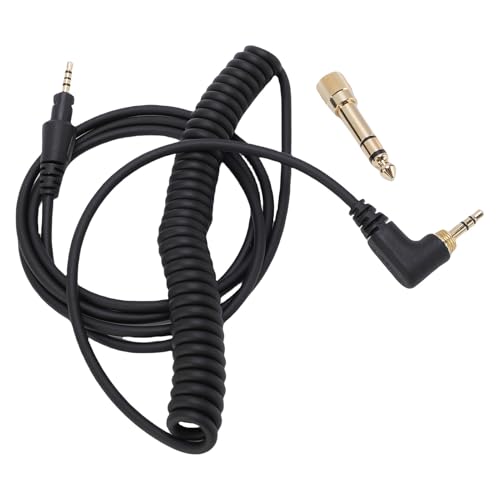 Bewinner Earphone Cable Fit for DJ HDJCUE1BT HDJX5 HDJX7 HDJS7, 3.5mm to 6.35mm Adapter Headphone Cable Replacement, 2m Spring OFC Tangleless Detachable Wire for Studio DJ Booth