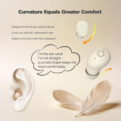 Xmenha Mini Tiny Invisible Micro Earbuds Wireless Bluetooth Invisible Headphones Smallest Ear Buds Extra Small Hidden Discreet Earbuds for Work Sleeping Skin Tone - color: Skin Tone