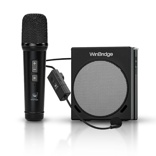WinBridge Portable PA System 30W Voice Amplifier with Dual Wireless Mics