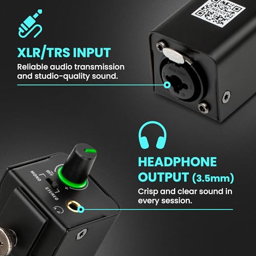 Z2 Wired Portable in Ear Monitor Amplifier, Headphone Amp with XLR and TRS Output, Headphone Amplifier with Stereo/Mono Switch for Keyboardists, Drummers, Guitar