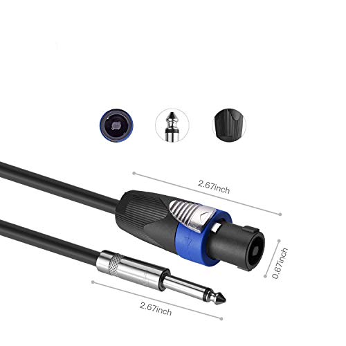 Pro 100ft 12 Gauge Speakon to 1/4 Male Audio Speaker Cable, Single - size: 100ft