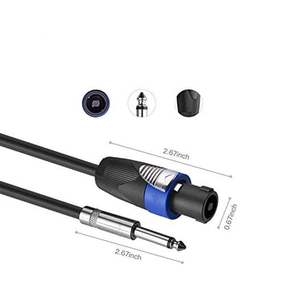 Pro 100ft 12 Gauge Speakon to 1/4 Male Audio Speaker Cable, Single - size: 100ft