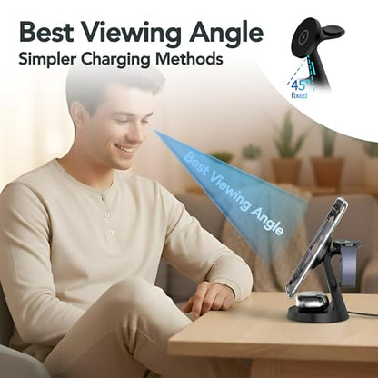 for Samsung Galaxy S25 Dedicated Magnetic Charging Kit，3 in 1 Charging Station Compatible with MagSafe Samsung Charger for Watch Charger Stand for Galaxy Watch Ultra 8 7, for Buds