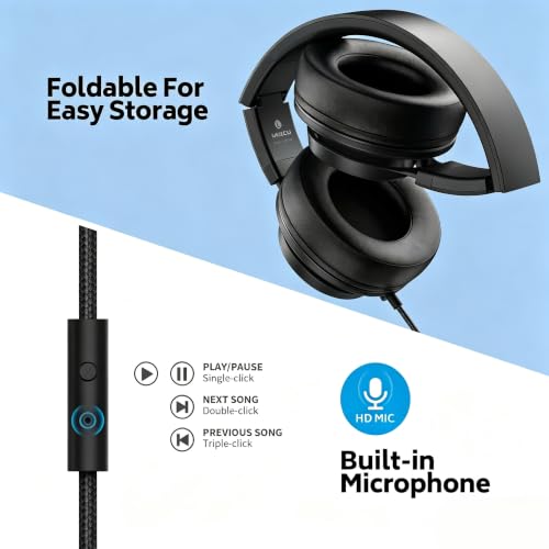 Classroom Headphones for Schools 10-Pack, Bulk Wired 3.5mm Jack