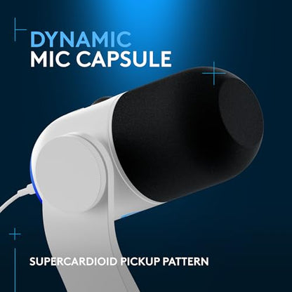 Logitech G Yeti GX Dynamic RGB Gaming Microphone with LIGHTSYNC - White - color: White