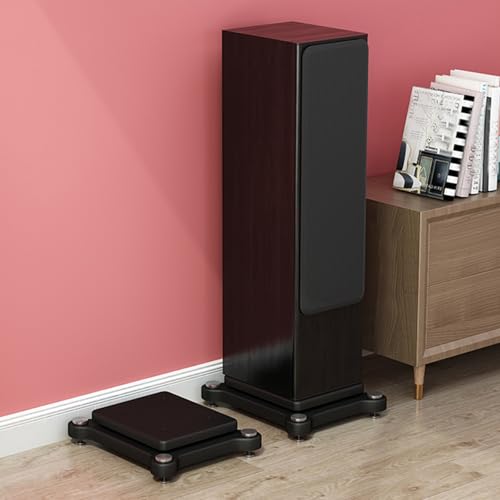 2 Floors Subwoofer Isolation Stand, Audio Isolation Platform with Foot Spikes for Standard Speaker, Studio Home Office Use Speaker Isolation Feet Platform(8.6" L x 11" W, Black) - size: 8.6"L x 11"W