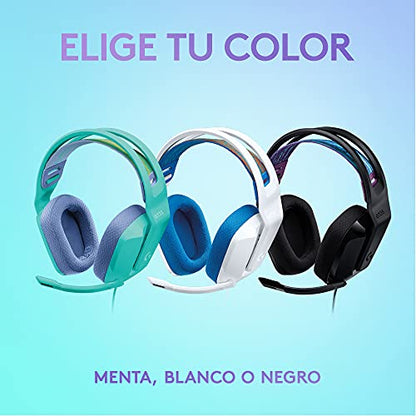 Logitech G335 Wired Gaming Headset, with Flip to Mute Microphone, 3.5mm Audio Jack, Memory Foam Earpads, Lightweight, Compatible with PC, PlayStation, Xbox, Nintendo Switch – Mint (Renewed)