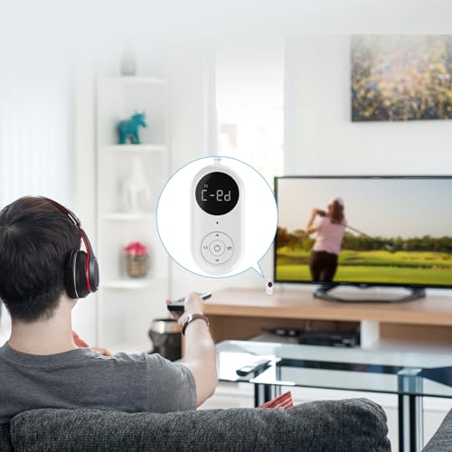 Isobel TV/PC/자동차/홈 스테레오/헤드폰/무선 헤드셋/Aux/보조/음악/스피커/이어버드/헤드폰 잭-3.5mm 잭 마이크용 블루투스 5.3 오디오 송신기 수신기 - size: Medium