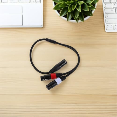 HOMSFOU 0.5m XLR Audio Splitter Cable Male to Dual Female Balanced Microphone Patch Cord with Efficient Signal Conversion and Plug and Play for Studio and Performance Use
