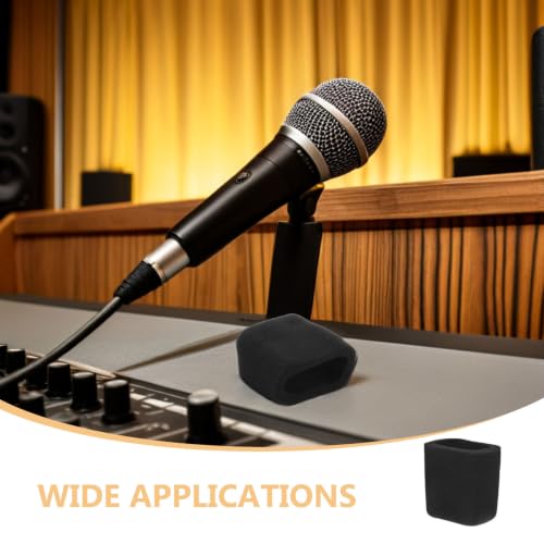 2pcs Black Square Microphone Foam Cover 10mm Thick Windshield