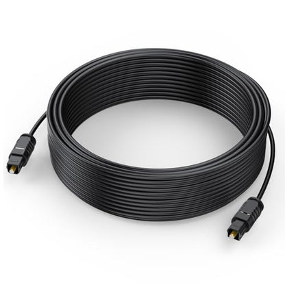 Optical Audio Cable 35 feet, Digital Audio Optical Cable Ultra-Thin Cord, Toslink SPDIF Fiber Optic Cable Compatible with TV Sound Bar Home Theater PS4 Xbox Samsung Vizio - size: 35ft