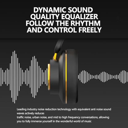 H8 BT 5.4 ANC Noise Cancelling Over-Ear Wireless Headphones (Black) | Deep Bass,120H Playtime,Foldable,High-Protein Ear Pads,1.5m 3.5mm AUX Cable,for Driving,Office,Travel,Online Class - color: Black