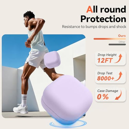 Inesore for Galaxy Buds 4 Pro & Galaxy Buds 4 Case (Purple) | Skin Friendly Silicone Material, with A Multifunctional Cleaning Pen Tool and Keychain, Scratch Resistant, Slip Resistant - color: Purple