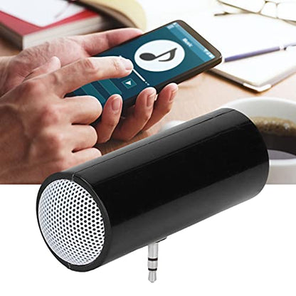 Mini Speaker, 3.5mm Jack Stereo Speaker Portable MP3 Music Player Speaker Amplifier for Smart Phones, Tablets, Laptops, PCs, MP3, MP4(Black)