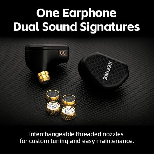 Klean Hi-Fi in Ear Monitor, Wired Gaming Earbuds, 10mm DLC Diaphragm Dynamic Driver, Wired Earphones, Interchangeable Tuning Nozzles, HiFi IEM for Audiophile, Musician & Gaming(Black, 3.5mm)