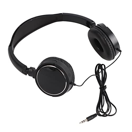 Dioche Foldable Noise Cancelling Headphones, Over-Ear Wired Headset with Stereo HiFi Sound, Compact Lightweight Design for Travel Office Home Use, 3.5mm Blue