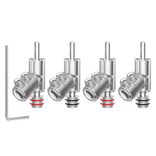 Tertullus 4 Pcs Speaker Banana Plugs for Speaker WireConnector Screw Locking, Rhodium Plated Banana Plugs - size: Clipplug-R