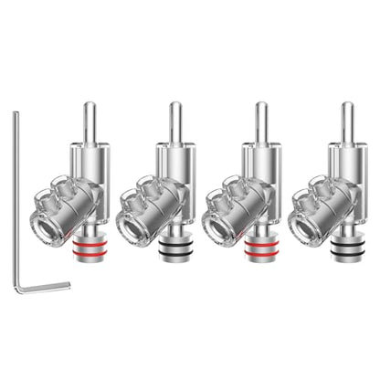 Tertullus 4 Pcs Speaker Banana Plugs for Speaker WireConnector Screw Locking, Rhodium Plated Banana Plugs - size: Clipplug-R