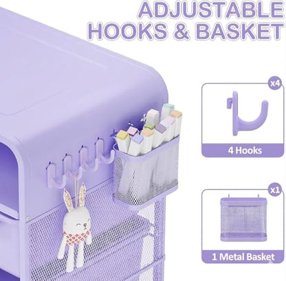 SYKIARIOL Kids Nightstand, Girls Bedside Table, Night Side Table, Purple | Kids Night Stand, End Tables Bedroom, Purple Cute Nightstand with Storage Drawer for Girls, Girls Bedroom Furniture - color: Purple